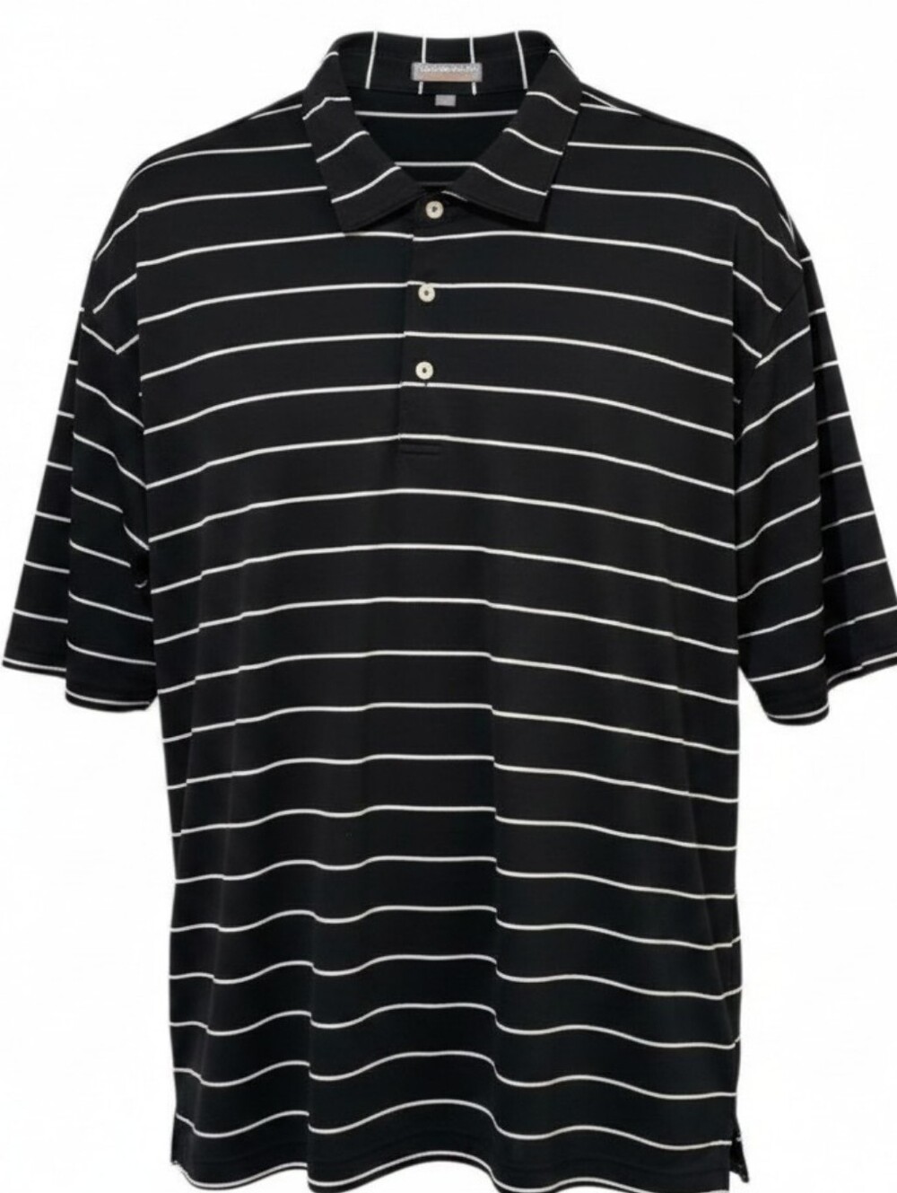 Peter Millar Summer Comfort Men's Black & White Poly Blend Polo Sport Size XXL